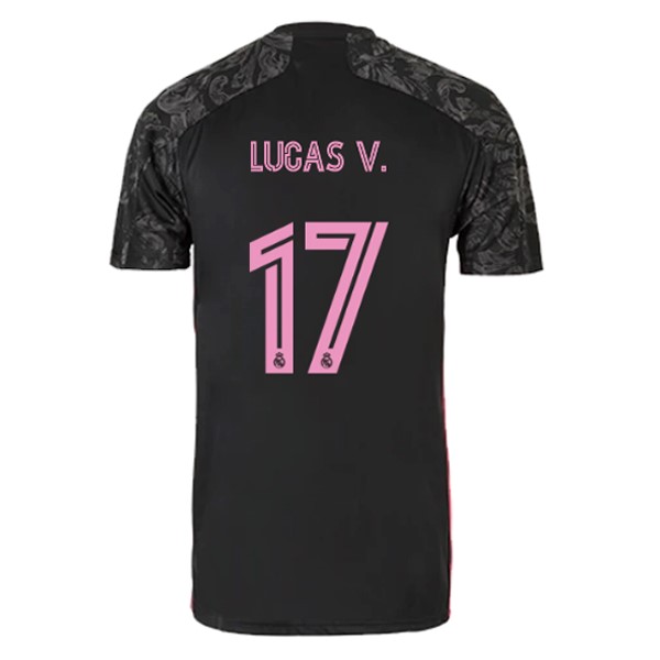 Trikot Real Madrid Ausweich NO.17 Lucas V. 2020-21 Schwarz Fussballtrikots Günstig